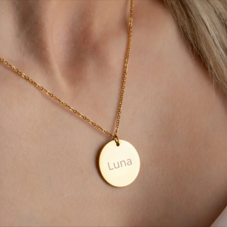 Collier médaillon rond